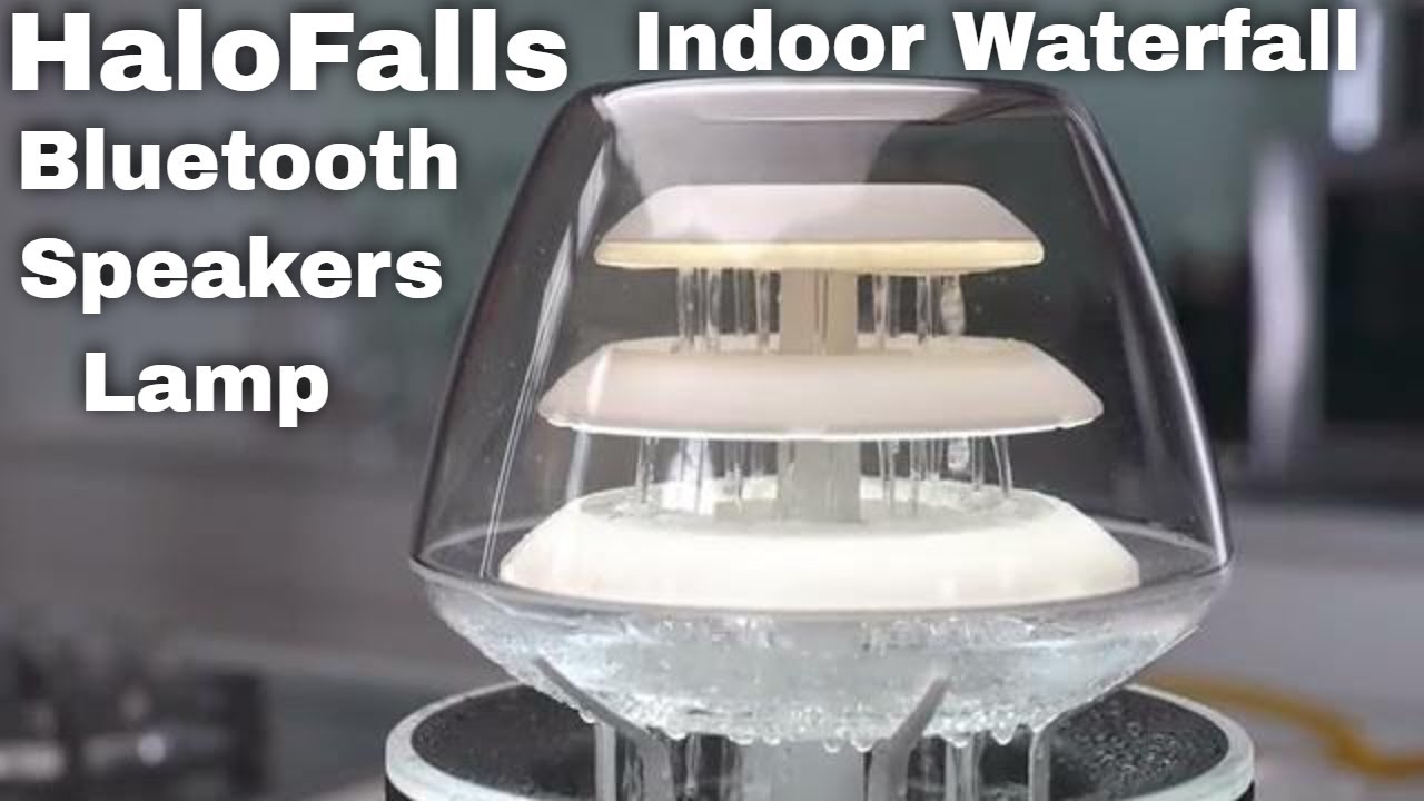 HaloFalls Indoor Waterfall + Bluetooth Speakers + Lamp