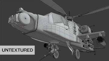 AH64 Apache helicopter Untextured - Blender and FBX