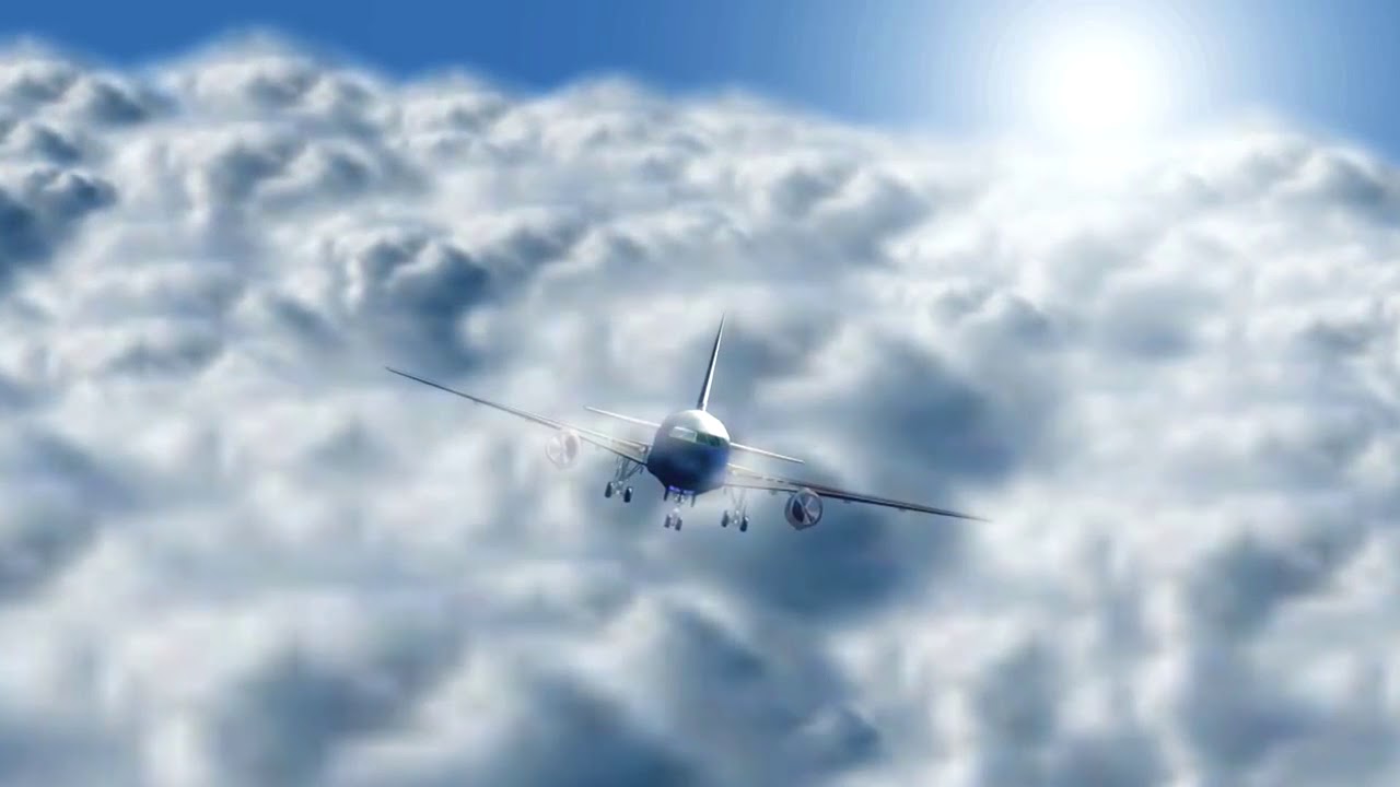 ФУТАЖ Самолёт в облаках - YouTube