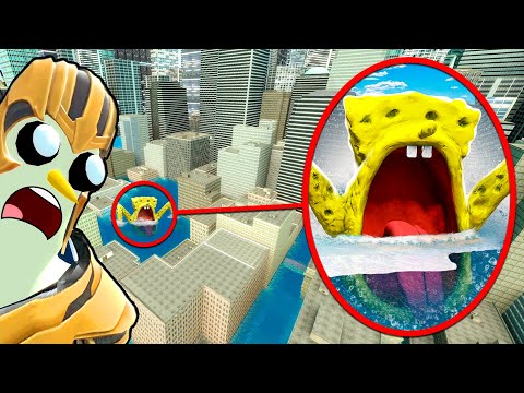 Drone Catches SPONGEBOB SEA EATER In a FLOODED CITY...