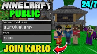 How to Join Minecraft Pe 24\/7 SURVIVAL SMP with (Java\/Pe) Free to Join...! 🤫