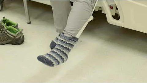 Putting on and taking off socks and stockings after hip replacement