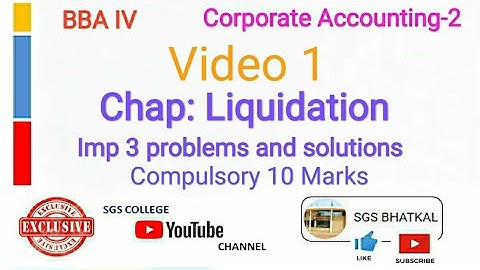 BBA 4| Corp-2| Liquidation of companies| Problems and solutions
