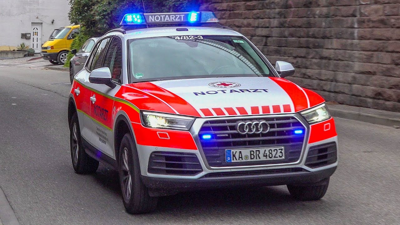 [ALLE NEUEN NEF AUF EINSATZFAHRT] 4x AUDI Q5 NEF DRK KV KARLSRUHE | BLAULICHT & HORN
