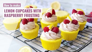 LEMON CUPCAKES WITH RASPBERRY FROSTING