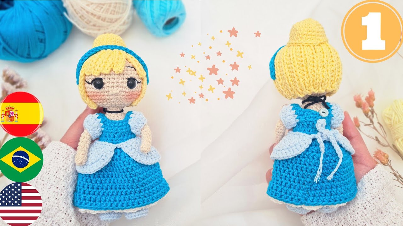 Cenicienta Amigurumi Tutorial | 1era Parte Vestido | Subtítulos Eng/Spa/Port