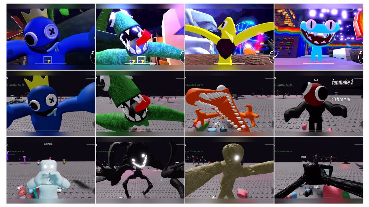 Rainbow friends chapter 2 all jumpscare vs rainbow friends coustom ...