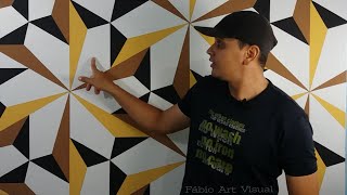 PINTURA DECORATIVA EFEITO 3D TRAPÉZIO, PASSO A PASSO