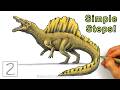Easy Way to Draw a Spinosaurus from Jurassic World Rebirth