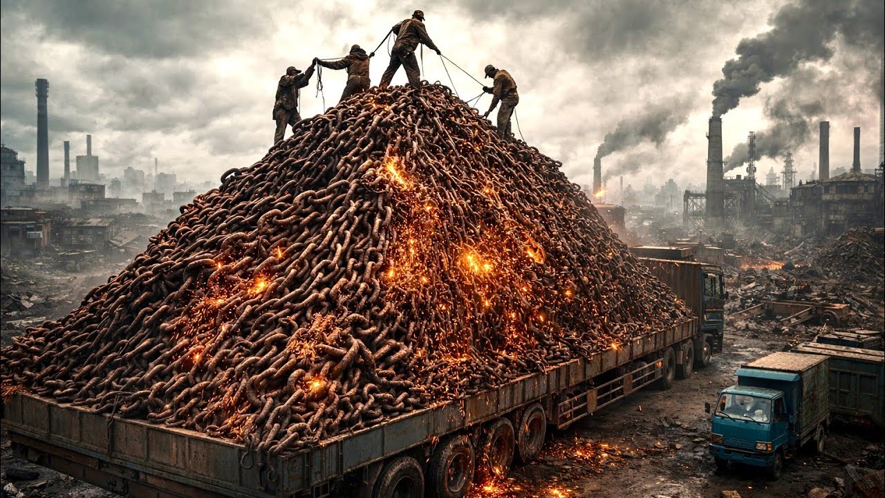 How Warship Anchor Chains Are Transformed Into Heavy-Duty Truck Axles! Genius Recycling process 