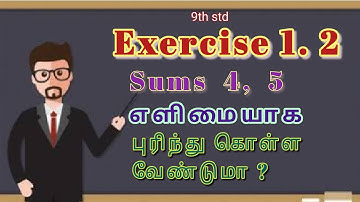 Exercise 1.2 Sums 4 and 5 || Set Language || Types of sets || class 9 TN matric || In tamil