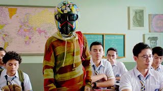 Too Handsome, He Wears Helmet To School To Avoid Shocking Girls