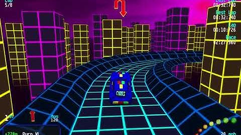 Re-Volt Custom Track Synthwave by Alex_int, 8 Lap Race