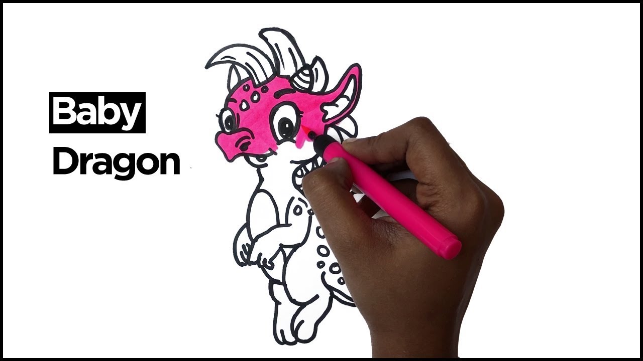 Cute Baby Dragon Drawing Coloring Youtube