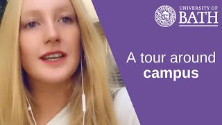 A student tour around the University of Bath campus