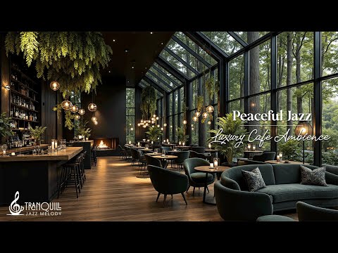 Peaceful Luxury Cafe Jazz For Therapy | Romantic Forest Restaurant Jazz To Calm Your Mind
