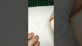 SKETCHING A CARTOON WEREWOLF IN HIS WINTER COAT #shorts