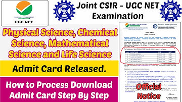 CSIR - NET Admit Card Out // Chemical Science, Mathematical Science// How to Download Step By Step