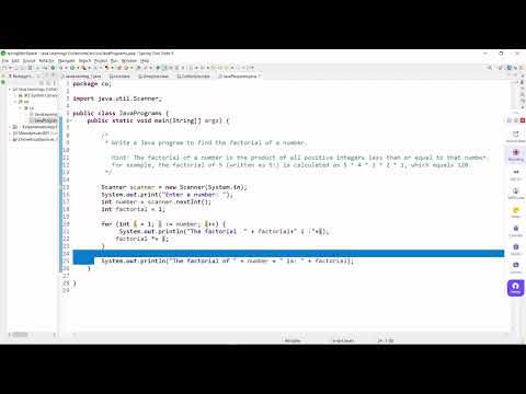 FACTORIAL OF A NUIMBER In Java #java  Basic Programs