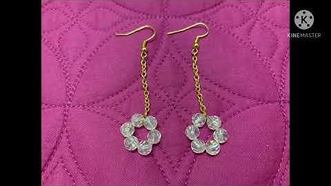 DIY #15/Hướng dẫn làm bông tai đá pha lê (Instructions for making crystal white crystal earrings)