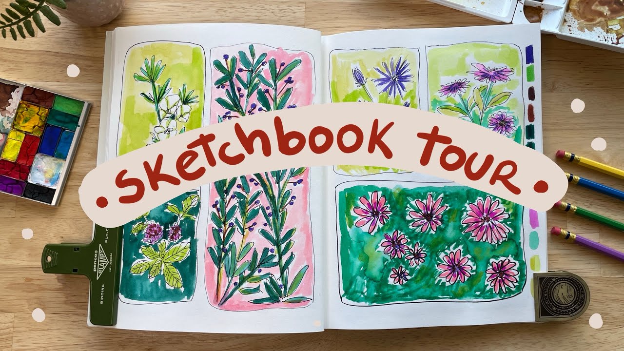 My first sketchbook tour - YouTube