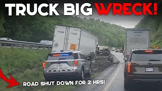 AMERICAN TRUCK DRIVERS DASH CAMERAS | Dump Truck Hit The Overpass and Flipped Over, Road Rage! #174