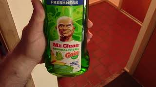 Cleaning The Floor With Mr. Clean Original Fresh With Gain Scent