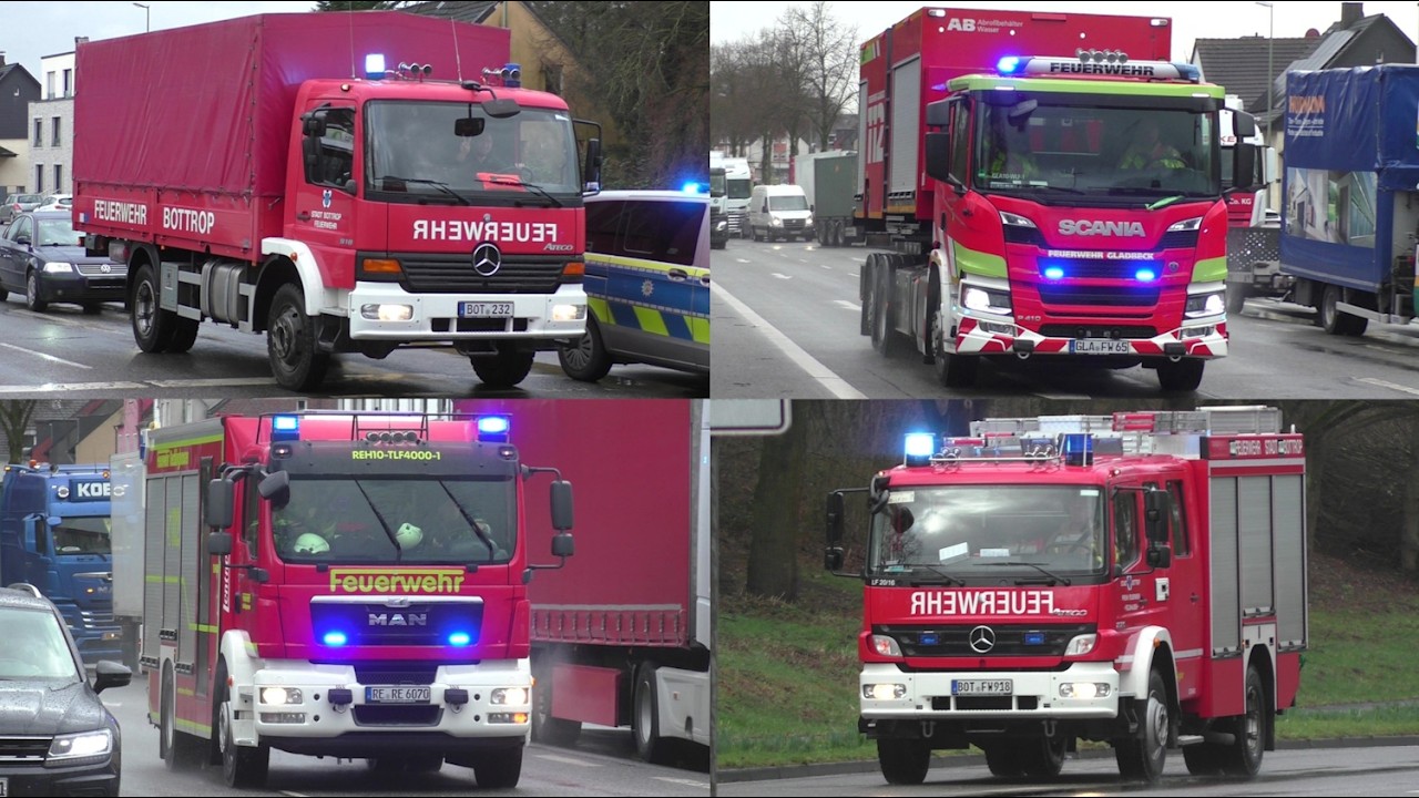 [LKW AUF A2 IN VOLLBRAND!] WLF, GW-L2 und mehr! - Einsatzfahrten verschiedener Feuerwehren