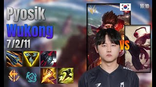 Pyosik Jungle Wukong vs Lee Sin lol KR solo rank Full Game 16.10 | 표식 오공 vs 리 신