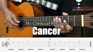 Cancer - My Chemical Romance - Fingerstyle Guitar Tutorial + TAB \u0026 Lyrics