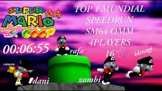 Top 1 MUNDIAL 😎 SPEEDRUN SM64 OMM 4P 16⭐@nintendo99_@Rafa.0216@Zombieesp8288@o.obigames00:06:55