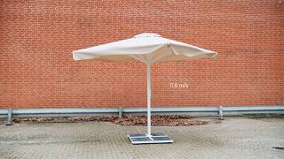 Pro Parasols 3x3 – Wind Test up to 20.1 m/s