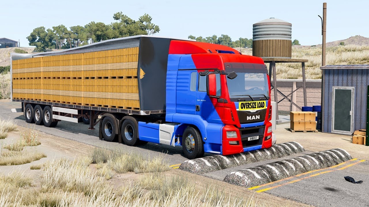 Trucks vs Speed Bumps SPECIAL #77 | BeamNG Drive - Long Video | TrucksVs