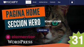 Cómo Crear Página de Inicio con Elementor + Sección Hero WordPress | Curso TIENDA VIRTUAL 2023 V.#31