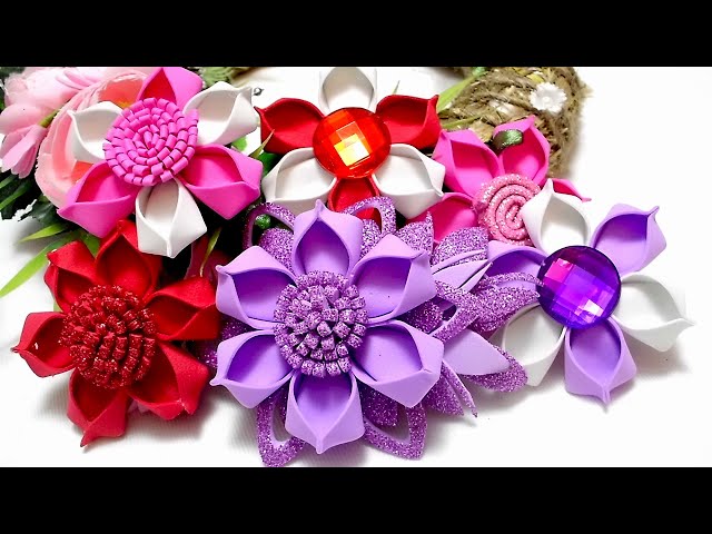 DIY Flower Ribbon diy craft crafts easy crafts craft idea diy ideas home  diy easy diy home crafts diy craft …