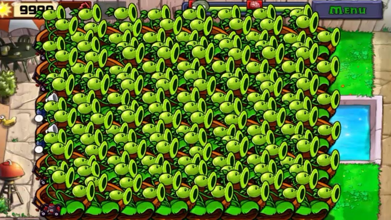 Plant Vs Zombie | Adventure | Giant Plants | Pool level 1 Gameplay (HD ...