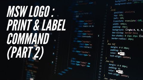 MSW LOGO - Part 2, Print & Label Command [Hindi Tutorial]