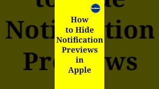 How to Hide a Notification Previews in Apple #iphone #appleiphone #settings #iphone #notification