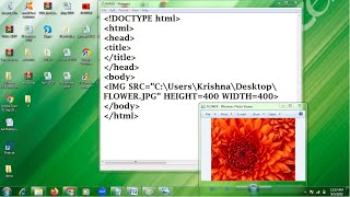 HOW TO INSERT AN IMAGE IN HTML USING NOTEPAD.