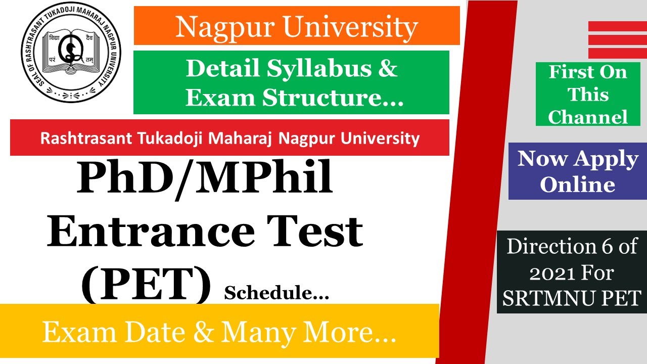 RTMNU Syllabus For PET PhD Entrance Test RTMNU University PET Exam RTMNU Syllabus For PET PhD Entrance Test RTMNU University PET Exam