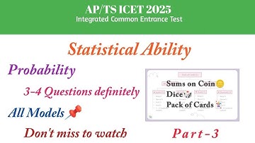 Statistical Ability || Probability || AP/TS ICET 2025 || All Model Questions with easy explanation