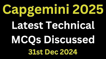Capgemini Technical MCQ Questions And Answers 2025 | Capgemini Technical Assessment Questions 2025