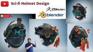 Sci-Fi Helmet 3d Modeling Zbrush Blender