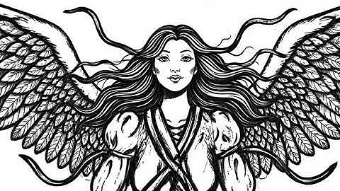 Angel Character Ink Sketch - Animated by Veo3