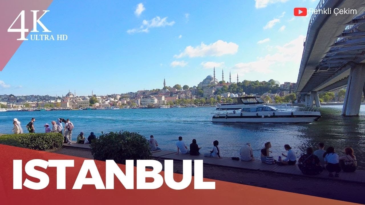 Виртуальный пешеходный тур 4K Eminönü, Galata, İstanbul City | Турция 2025