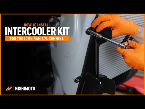 2019-2024 6.7L Cummins Silver Intercooler & Black Pipe Kit Mishimoto MMINT-RAM-19KSLWBK video 
