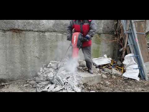 Отбойный молоток Hilti - аренда в Будпрокат. Демонтаж бетонной плиты.