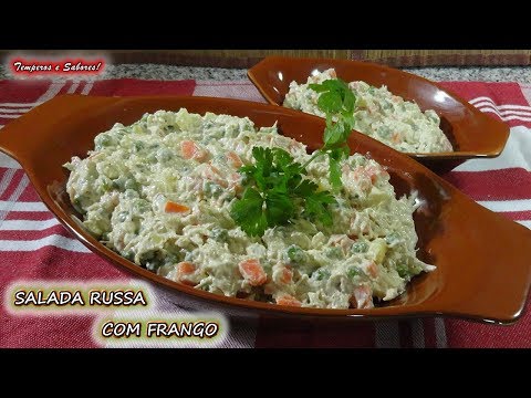 SALADA RUSSA COM FRANGO especial para o Natal acompanhante de pratos principais