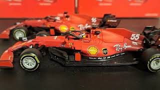 Bburago 2021 Ferrari SF21 Formula One Sainz and Leclerc review