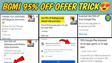 🤯BGMI 95% OFF PLAY STORE OFFER NOT SHOWING PROBLEM SOLVE 100%|BGMI 95 OFF OFFER TRICK😍19 RS UC OFFER